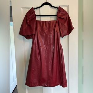 Anthropologie Leather Mini Dress